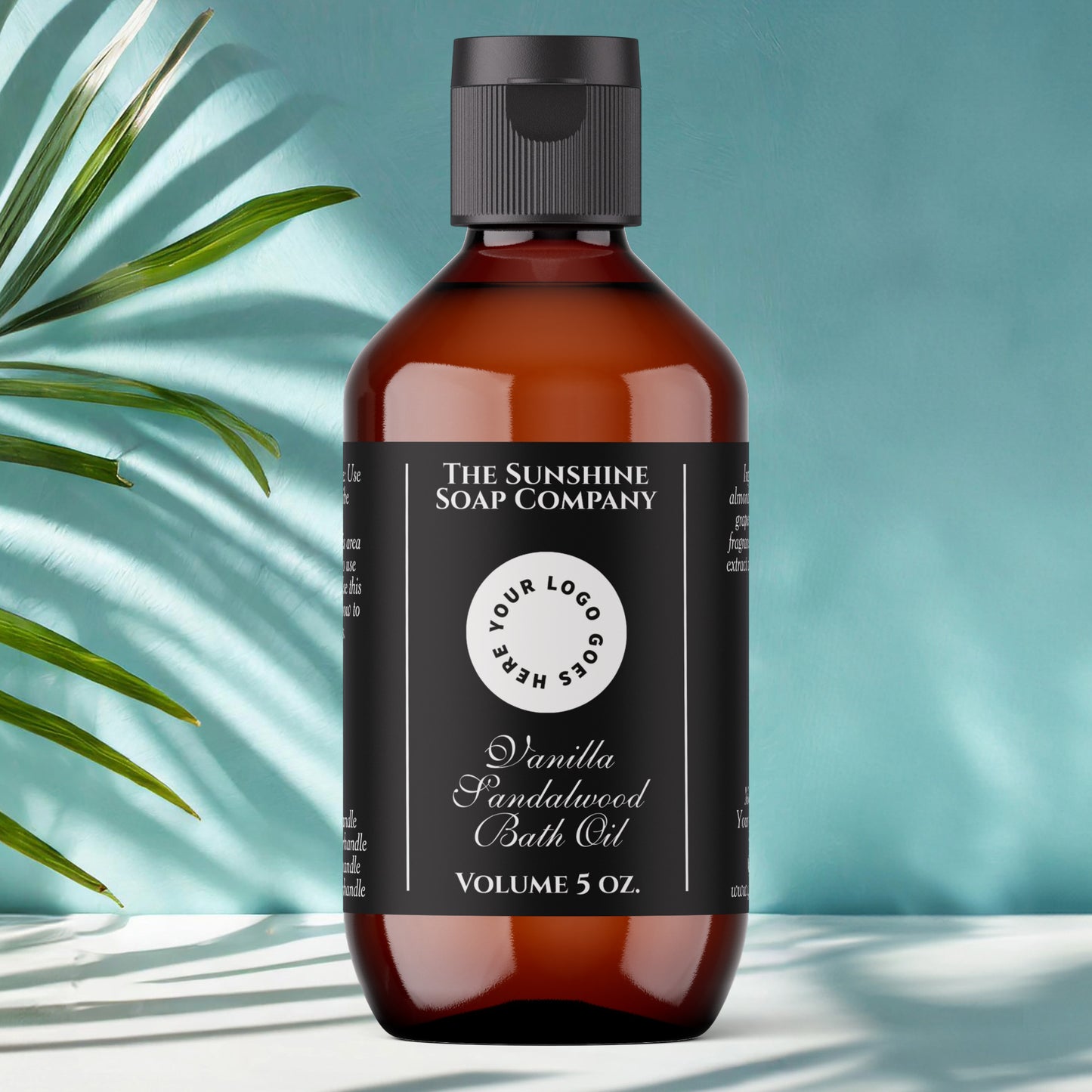 Black Cosmetics Bottle label with logo