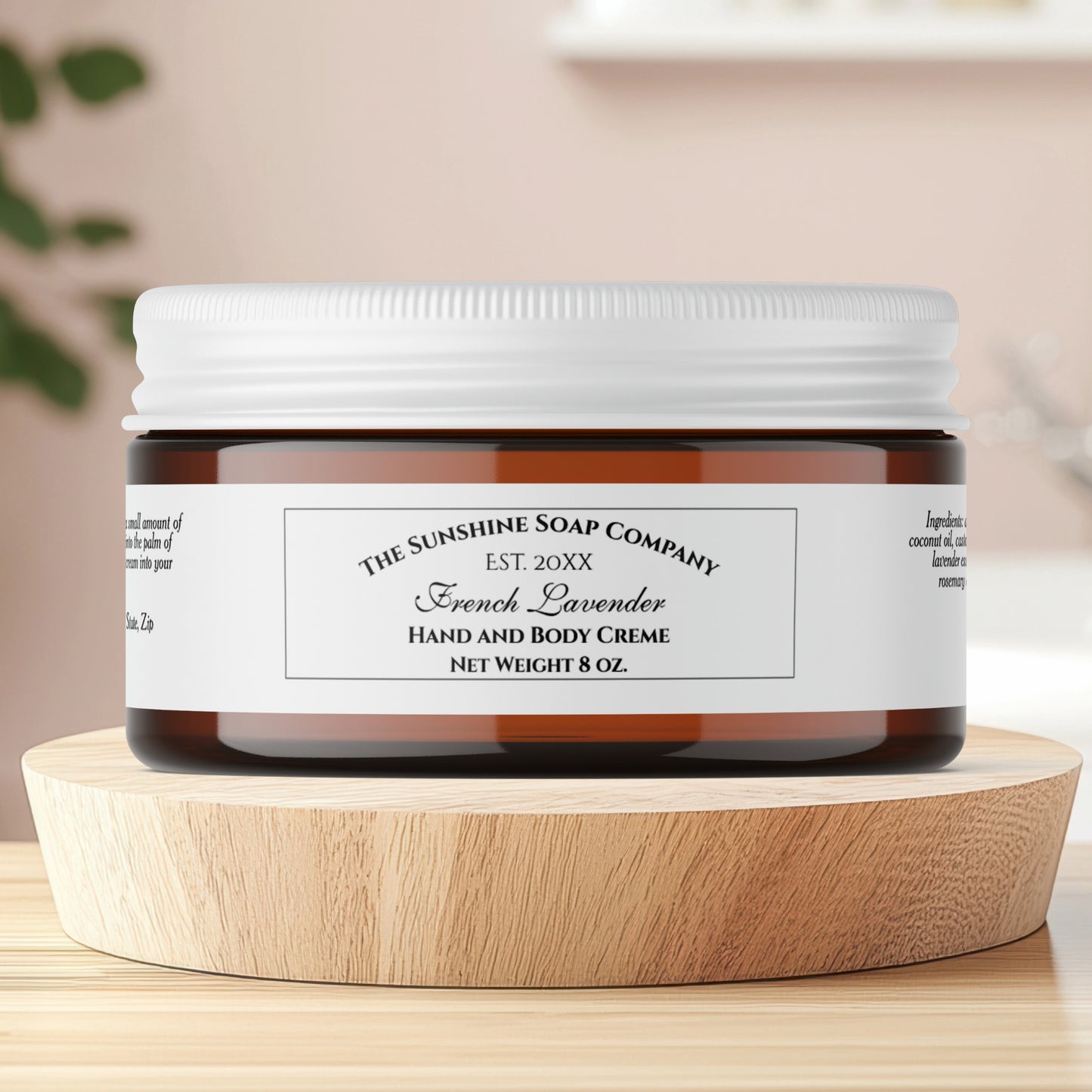 Vintage Style White Cosmetics Jar Label 1" x 7.25"