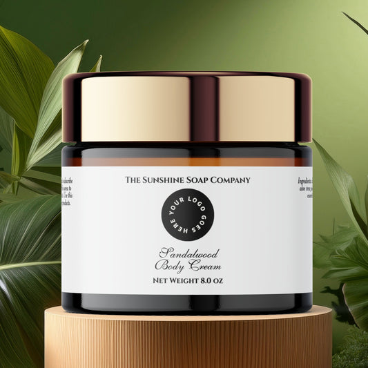 White Waterproof Cosmetics Jar Label with Logo - 8.25" x 1.75"