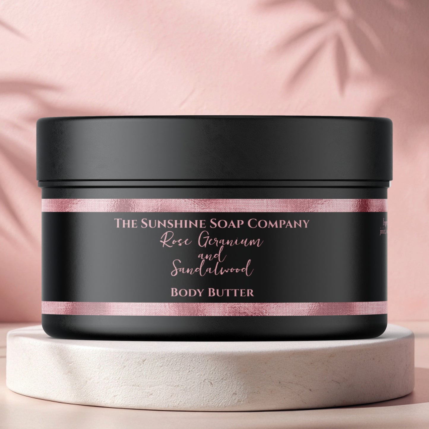 Cosmetics Jar Label - Black and Pink Foil - 1" x 7.25"