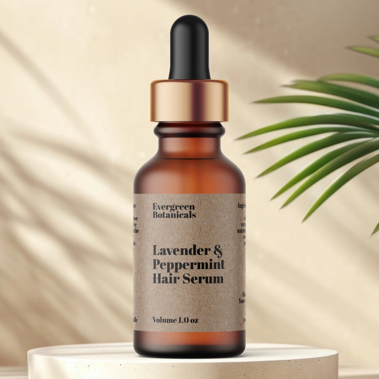 Modern Kraft Paper Style Cosmetics Dropper Bottle Label