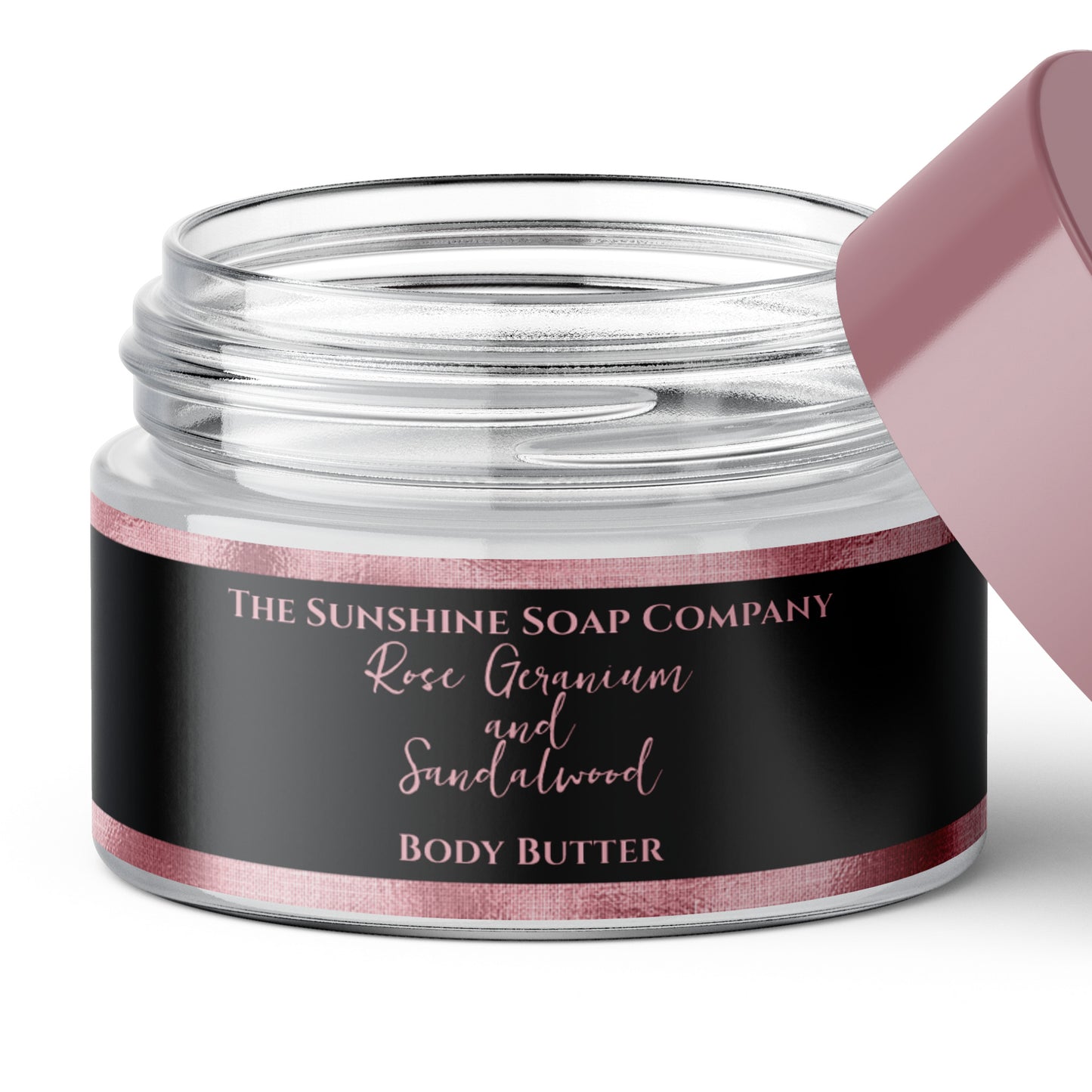 Cosmetics Jar Label - Black and Pink Foil - 1" x 7.25"