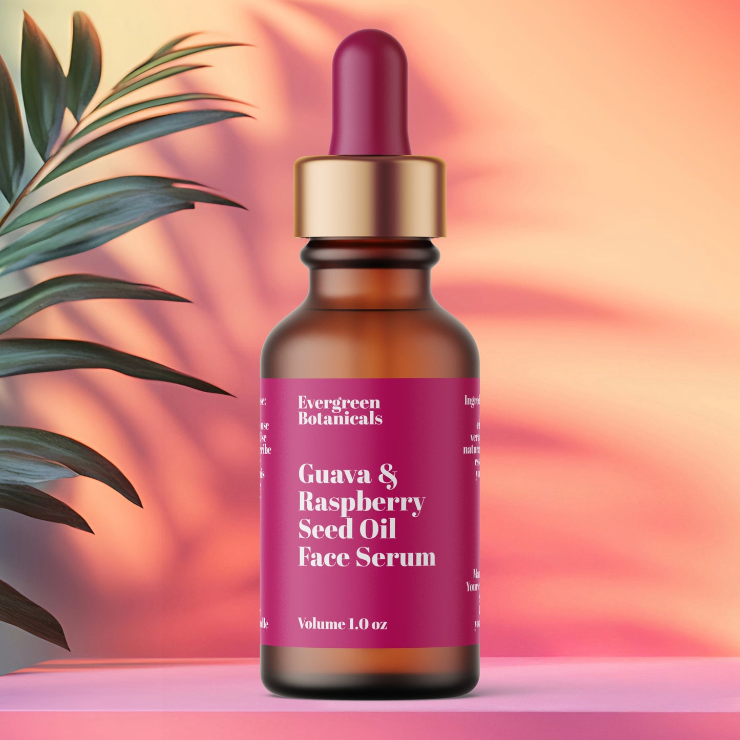 Modern Hot Pink Cosmetics Dropper Bottle Label