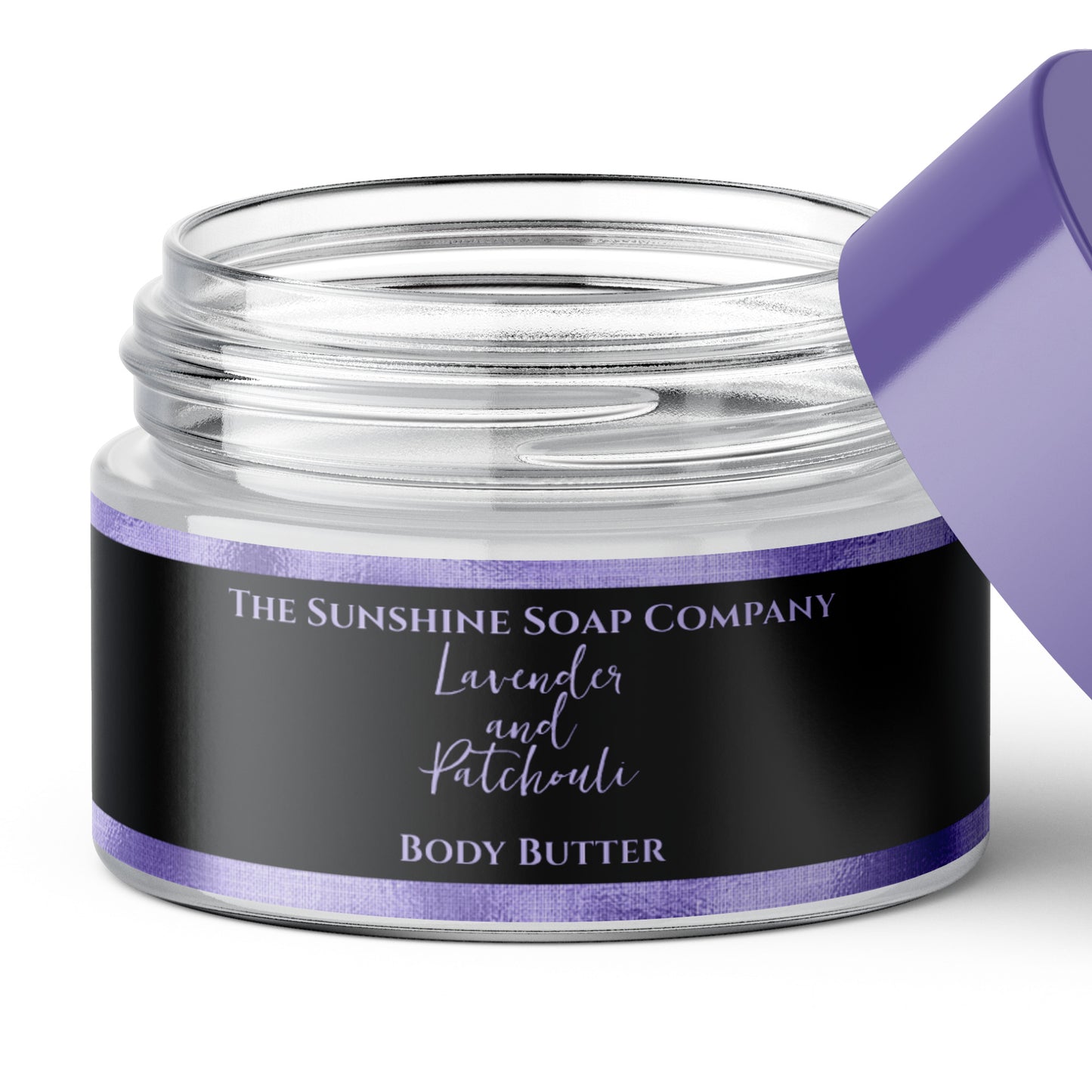 Cosmetics Jar Label - Black and Purple Foil - 1" x 7.25"