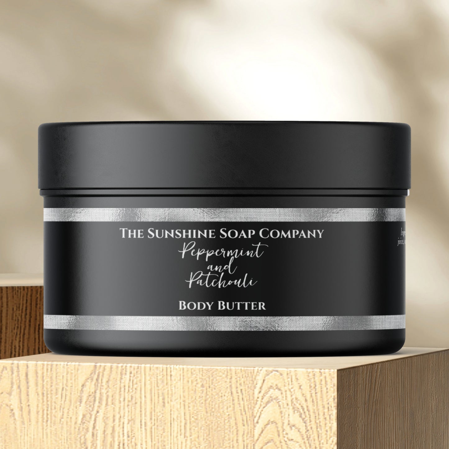 Cosmetics Jar Label - Black and Silver Foil - 1" x 7.25"