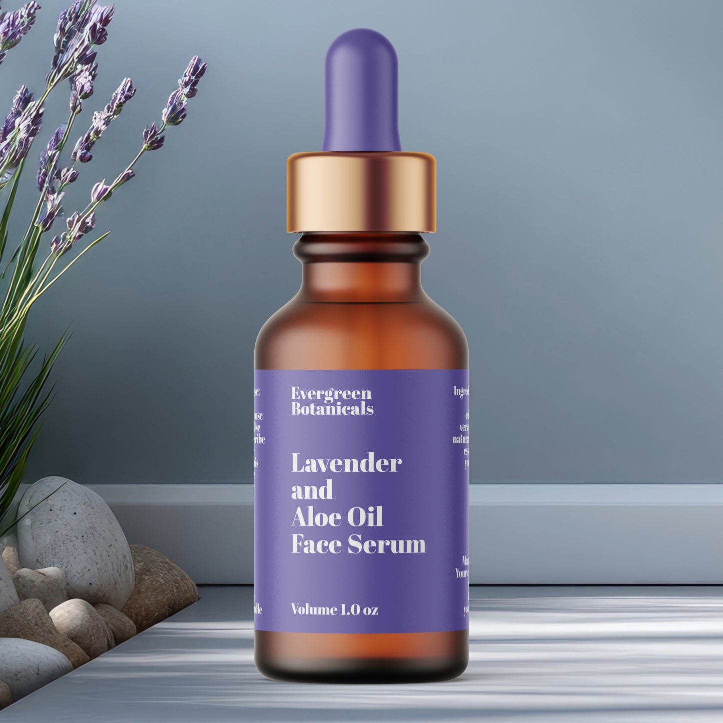 Modern Purple Cosmetics Dropper Bottle Label