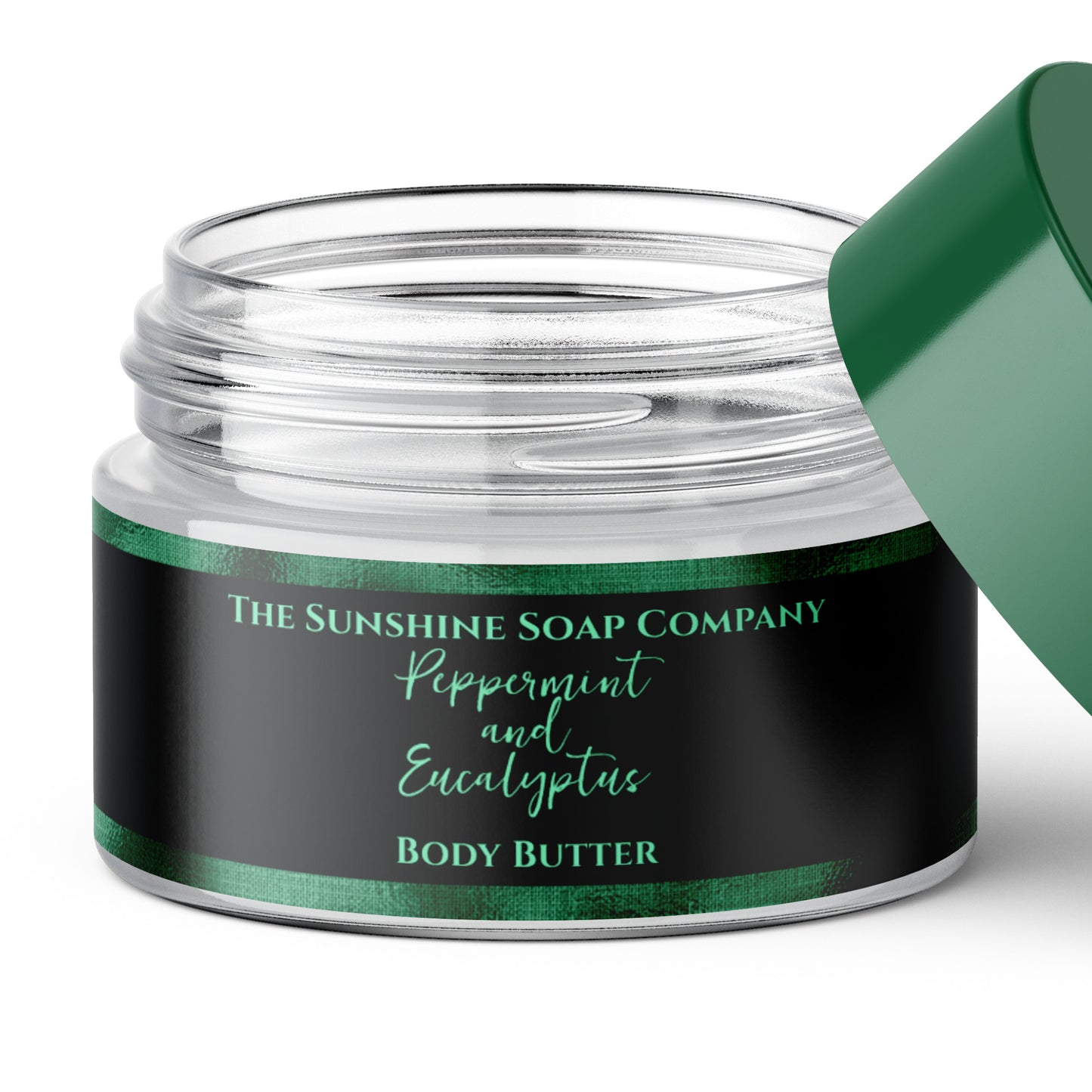 Cosmetics Jar Label - Black and Green Foil - 1" x 7.25"