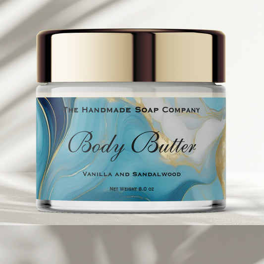 Cosmetics Jar Label - Blue Marble and Gold