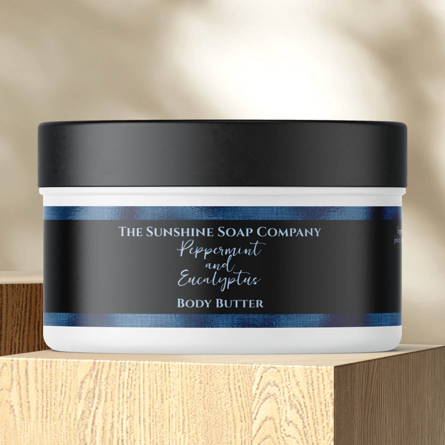 Cosmetics Jar Label - Black and Blue Foil -  1" x 7.25"