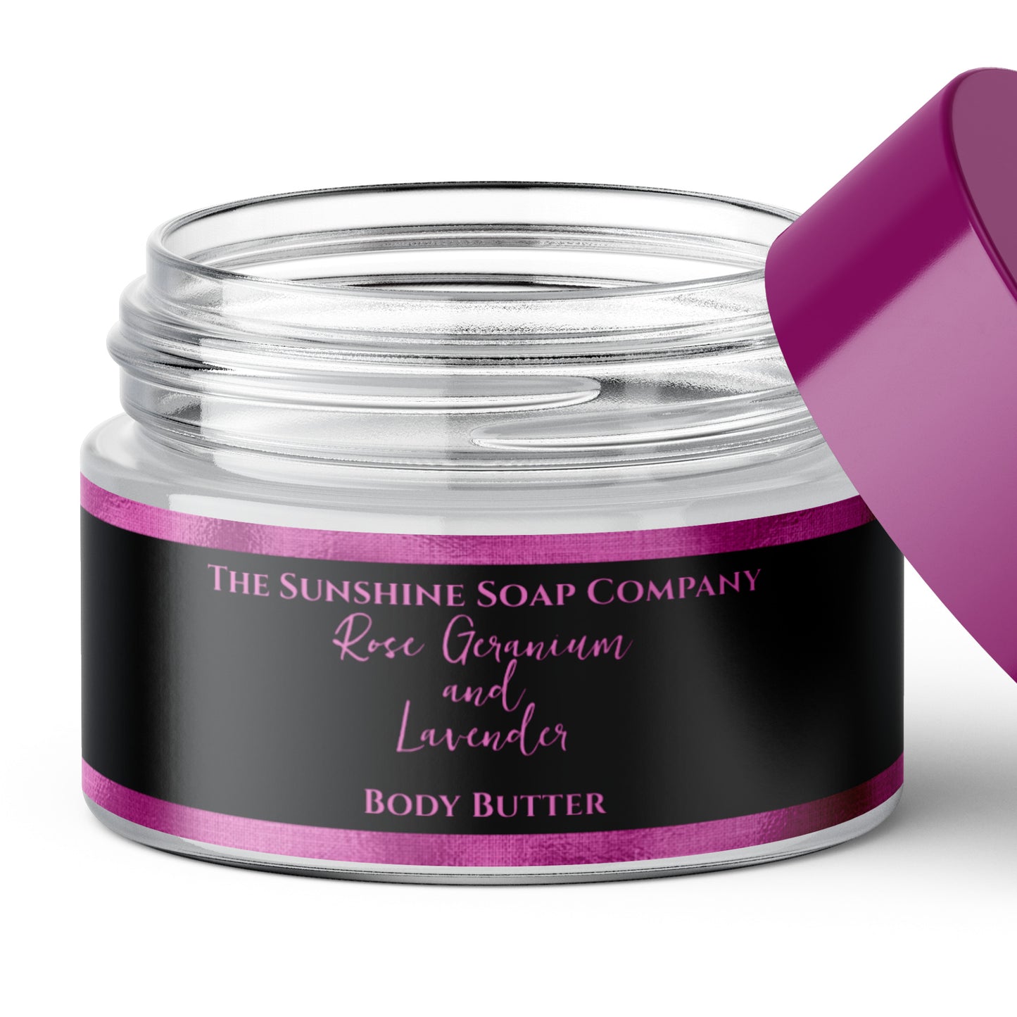 Cosmetics Jar Label - Black and Fuchsia Foil -  1" x 7.25"