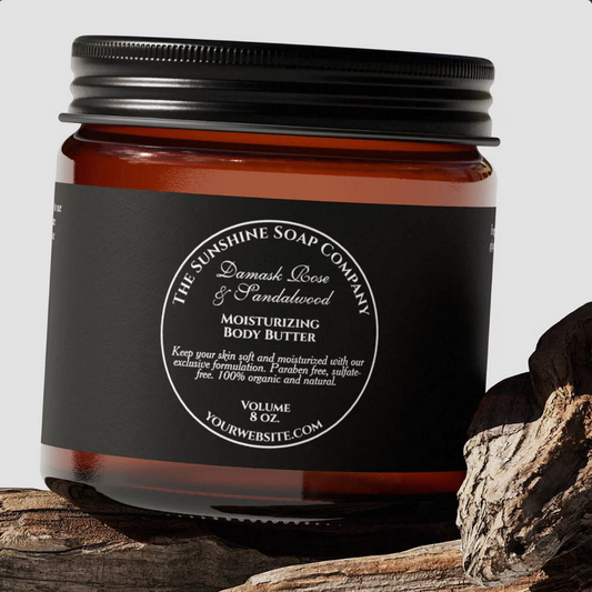 Waterproof Black Vintage Style Cosmetics Jar Label With Round Frame