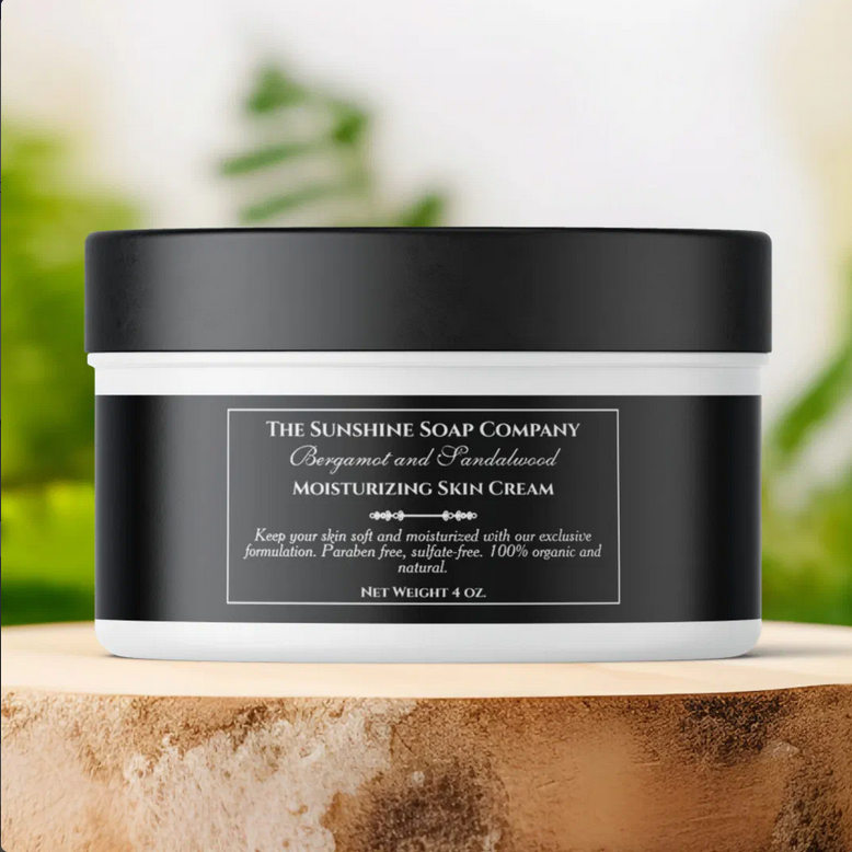 Vintage Style Black Cosmetics Jar Label with Rectangular Frame