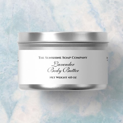 Basic Waterproof White Cosmetics Jar Label 1" x 7"