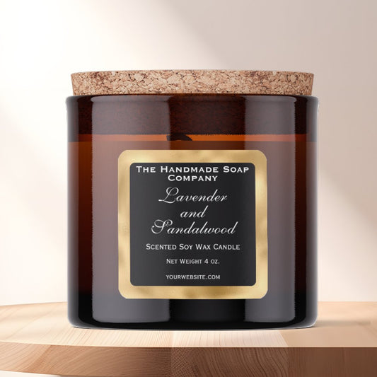 Black and Gold Foil Candle Label