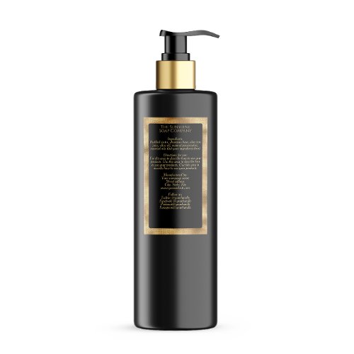 Black and Gold Waterproof Ingredients Label