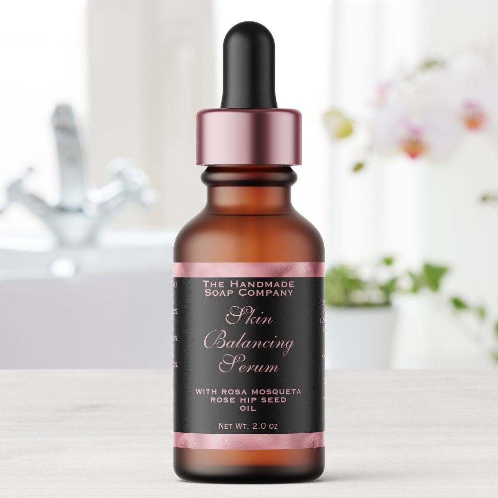 Black and Pink Cosmetics Dropper Bottle Label