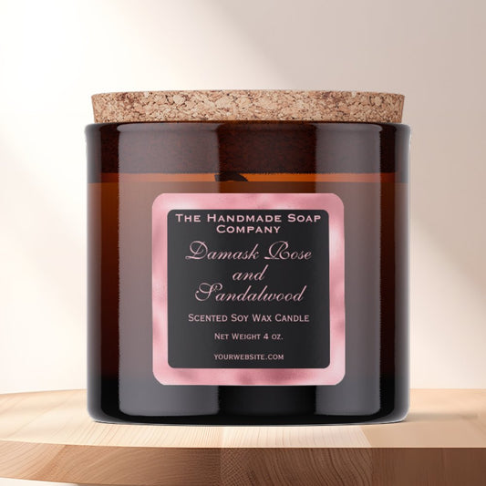 Black and Pink Foil Candle Label