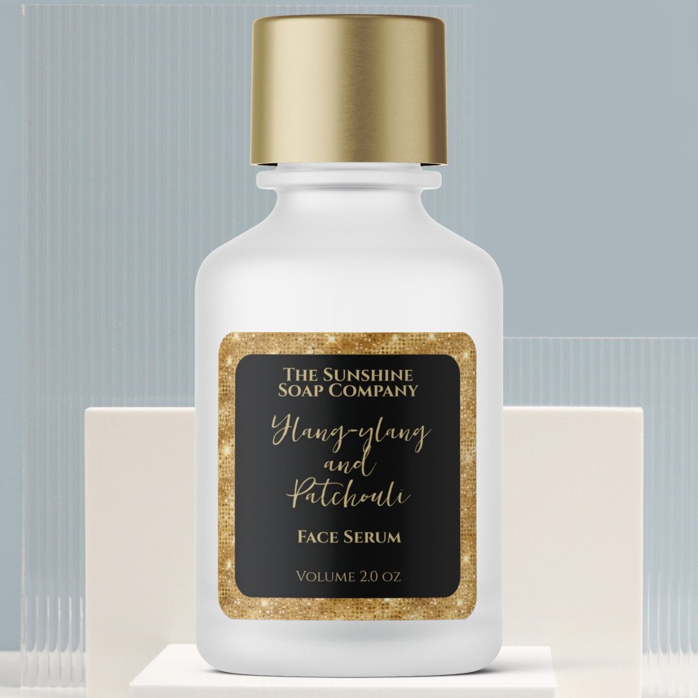 Black Gold Glitter Cosmetics Dropper Bottle Label