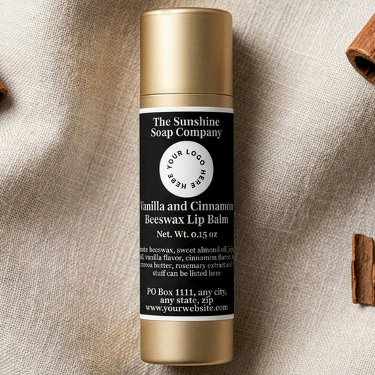 Black Lip Balm Tube Label with Logo
