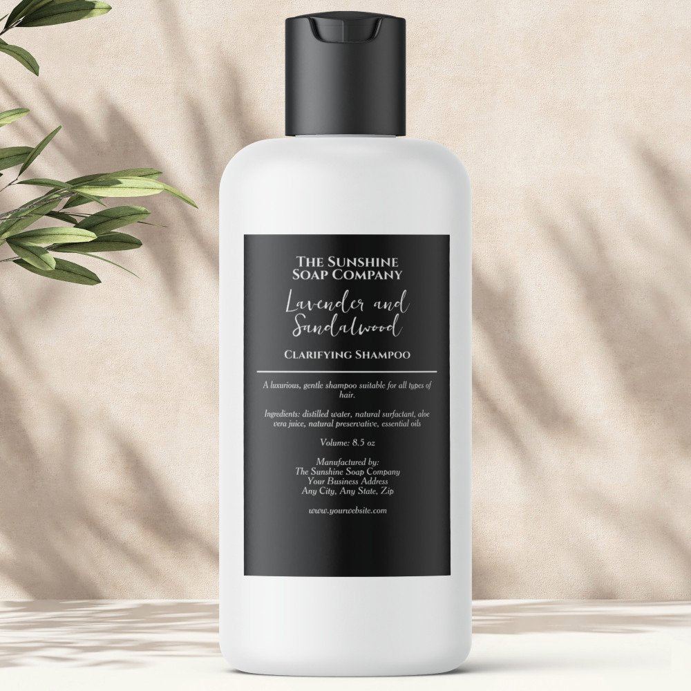 Black minimalist waterproof cosmetics bottle label