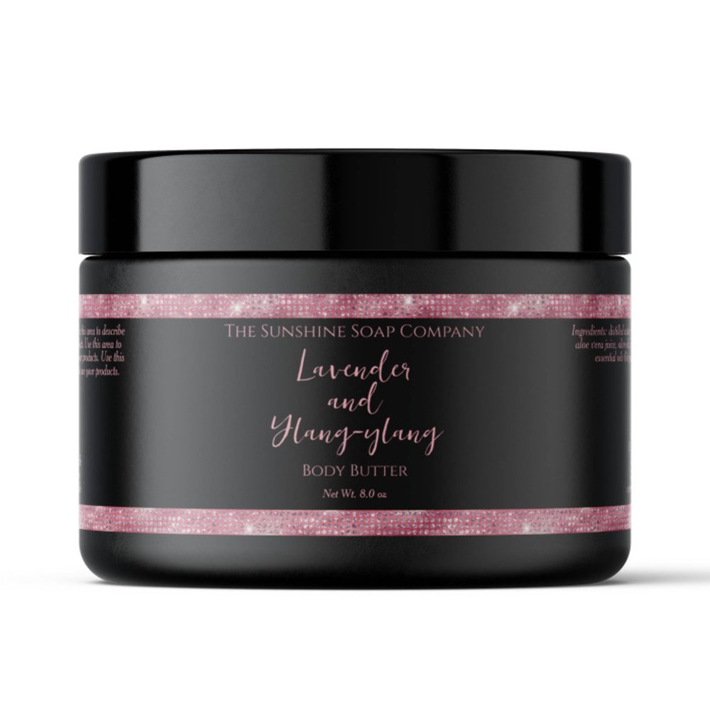 Black Pink Glitter Waterproof Cosmetics Jar Label