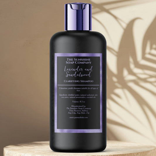 Black & Purple waterproof cosmetics bottle label