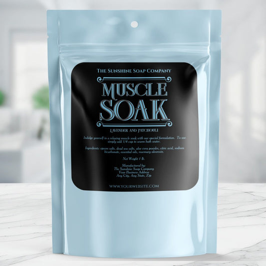 Black vintage muscle soak label