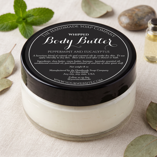 Black Body Butter Product Cosmetics Jar Label