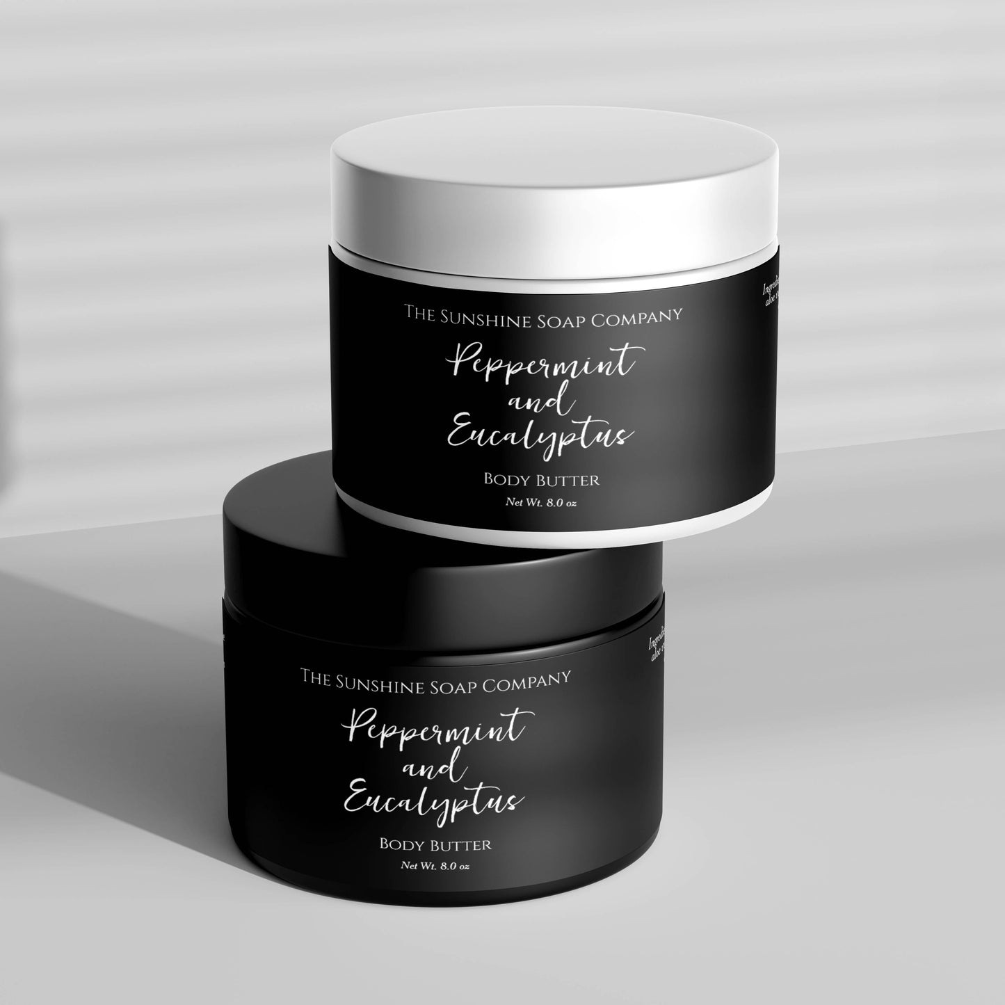Minimalist Black Waterproof Cosmetics Jar Label