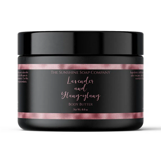 Black and Faux Pink Foil Waterproof Body Butter Cosmetics Jar Label -  8.25" x 1.75"