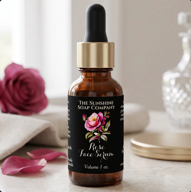 Black Rose Dropper bottle label 2.375 x 1.25