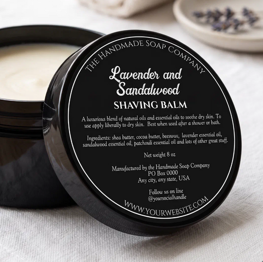 Black Cosmetics Jar Label with Ingredients - 3” diameter