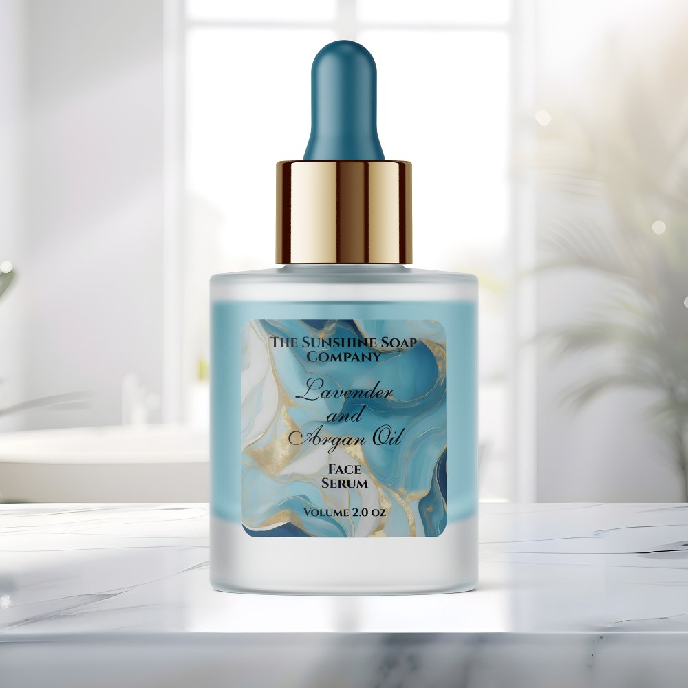 Blue and gold foil dropper bottle label