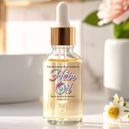 Blue Pink Holographic Clear Hair Oil Label