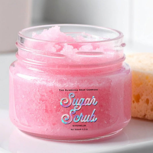 Blue Pink Holographic Clear Sugar Scrub Label