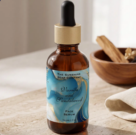 Blue and Gold Foil Cosmetics Dropper Bottle Label
