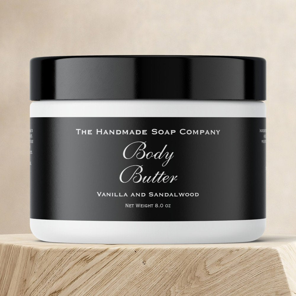 Body Butter Jar Label - Black with White Text