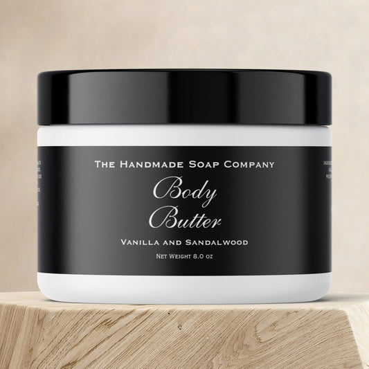Body Butter Jar Label - Black with White Text