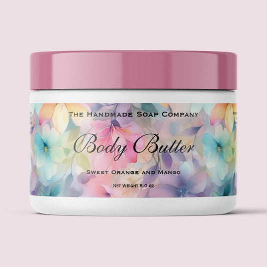 Body Butter Jar Label - Pastel Watercolor Flowers
