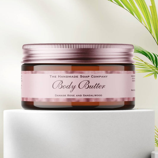 Body Butter Jar Label  Pink & Faux Woven Pink Foil