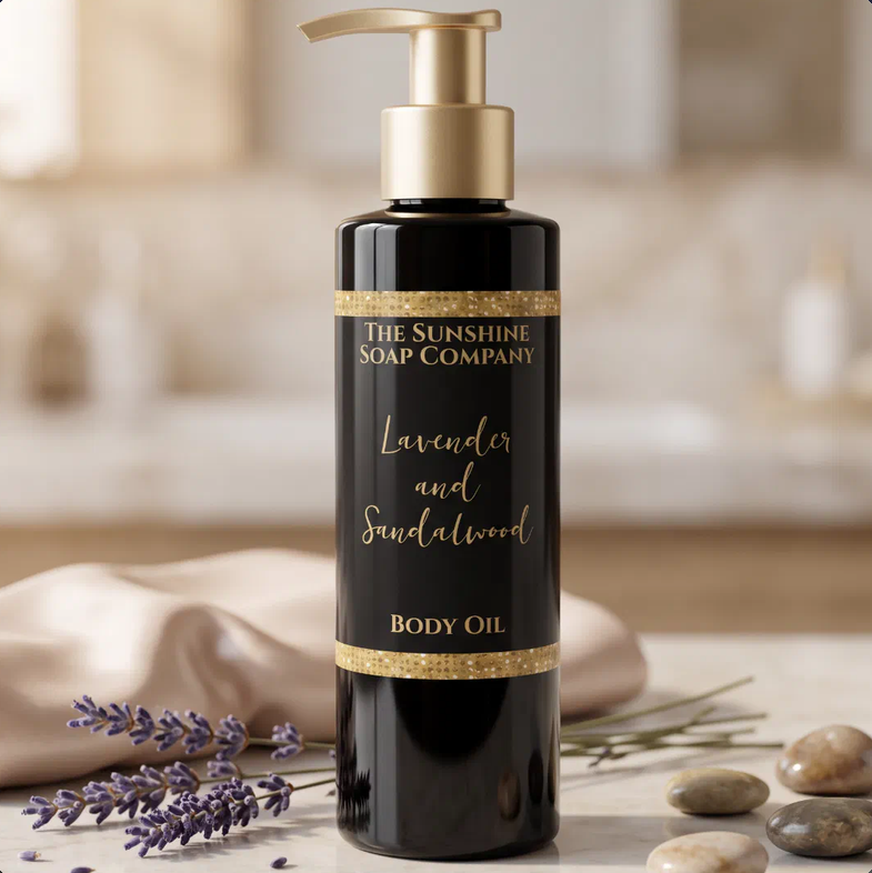 Gold Glitter & Black Cosmetics Bottle Label
