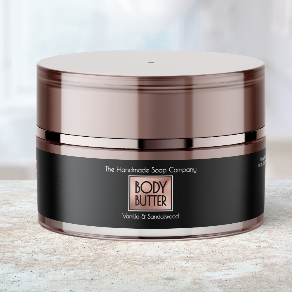 Chic Black & Rose Gold Body Butter Jar Label