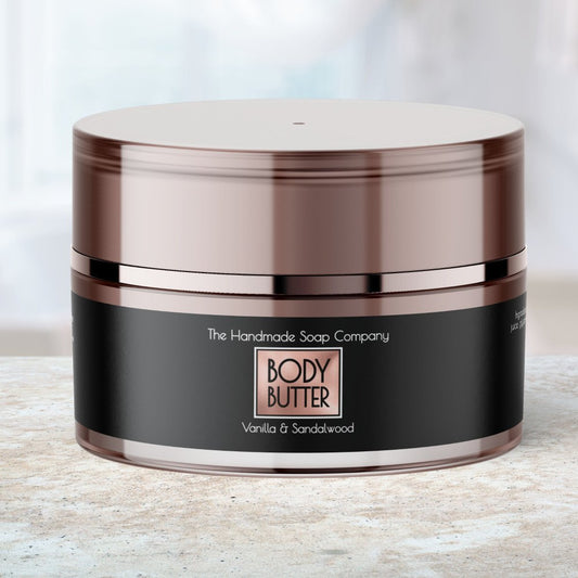 Chic Black & Rose Gold Body Butter Jar Label