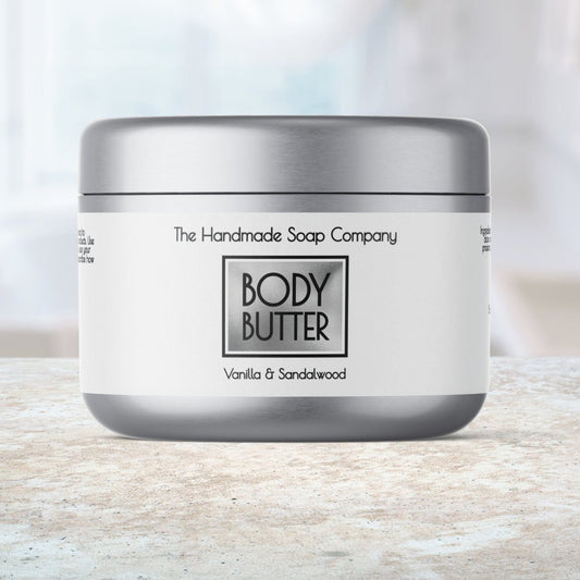Chic White, Silver, Black Body Butter Jar label