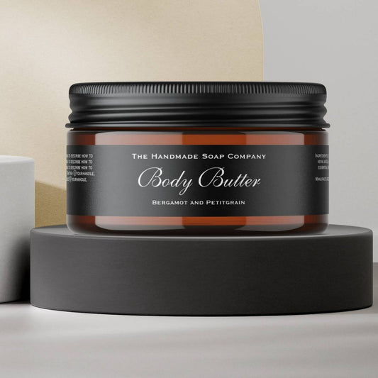 Classic Black Body Butter Cosmetics Jar Label