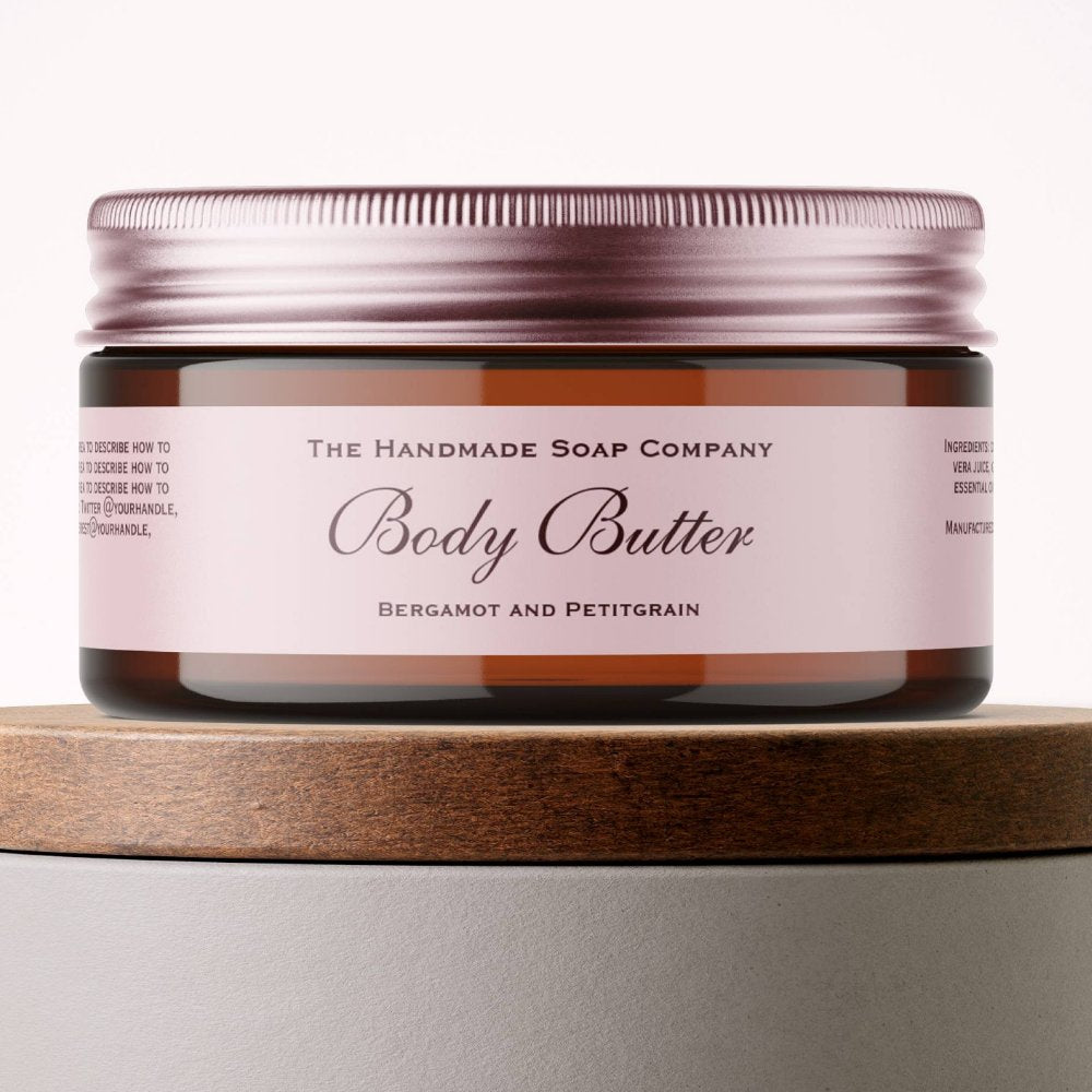 Classic Pink Body Butter Jar Label 1" x 7.25"