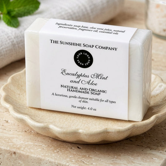 Classic Style White Soap Packaging Label w Logo