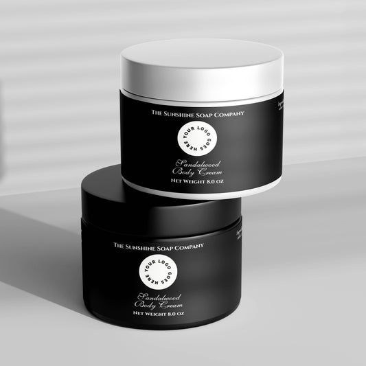 Black Waterproof Cosmetics Jar Label with Logo - 8.25" x 1.75"