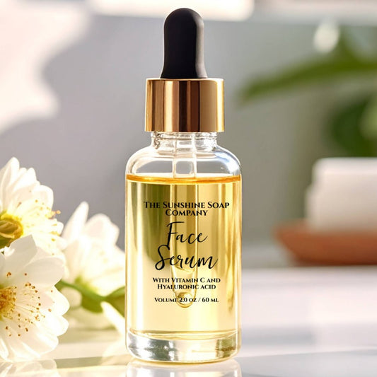 Clear Face Serum Label Black Text