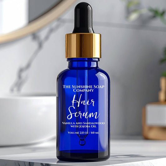 Clear Hair Serum Label White Text